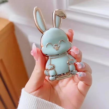 Universal Finger Ring Phone Holder Desktop Ultra-thin Cartoon Rabbit Phone Stand Foldable Buckle Adhesive Pull Rod Support Frame